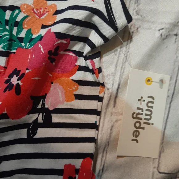 Rumi and Ryder Striped Floral Girls Dress NWT - Picture 9 of 10